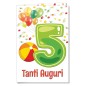 Cromo biglietti d'auguri Numeri 5 anni, pallone e palloncini, 6 pezzi – NU7284 Cromo biglietti d'auguri Numeri 5 anni, pallone e palloncini, 6 pezzi – NU7284
