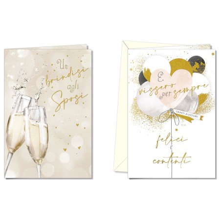 Cromo biglietti d'auguri Nozze, 12 pezzi in 2 soggetti – NO8036