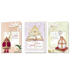 Cromo biglietti d'auguri Cresima 3 soggetti fotografico, 12 pezzi – CR8191