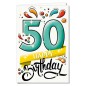 Cromo biglietti d'auguri Numeri 50, schizzi di colore, 6 pezzi – NU8428 Cromo biglietti d'auguri Numeri 50, schizzi di colore, 6 pezzi – NU8428