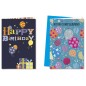 Cromo biglietti d'auguri Buon Compleanno uomo blu nero assortiti, palloncini e regali, 12 pezzi in 2 soggetti – BC8046 Cromo biglietti d'auguri Buon Compleanno uomo blu nero assortiti, palloncini e regali, 12 pezzi in 2 soggetti – BC8046