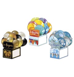 Cromo biglietti d'auguri palloncini Pop Up assortiti, 12 pezzi in 3 soggetti – BC9070
