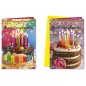 Cromo biglietti d'auguri Buon Compleanno cake due fantasie, 12 pezzi in 2 soggetti – BC9078