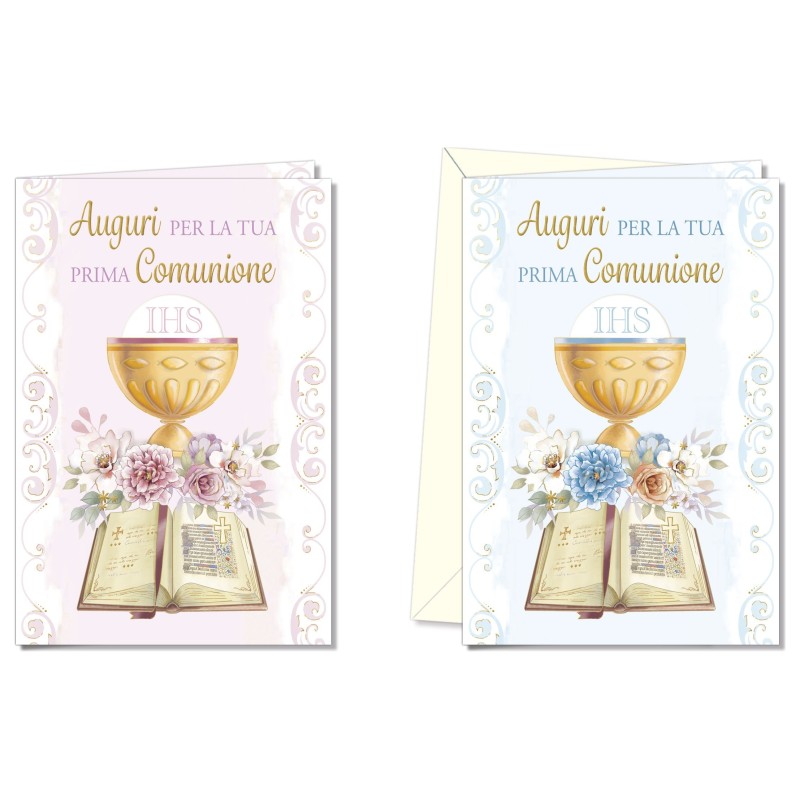 Cromo biglietti d'auguri Comunione, 12 pezzi in 2 soggetti – CO8901 Cromo biglietti d'auguri Comunione, 12 pezzi in 2 soggetti – CO8901