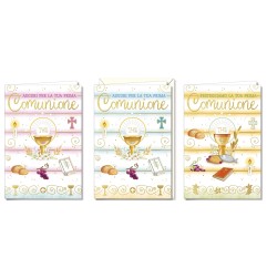 Cromo biglietti d'auguri Comunione, 12 pezzi in 3 soggetti – CO8902