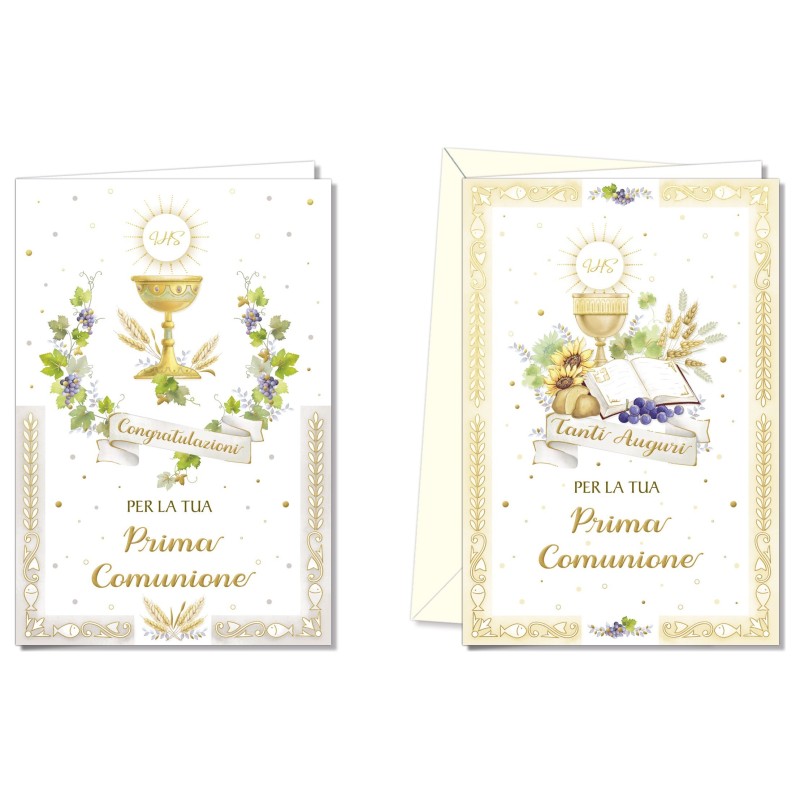 Cromo biglietti d'auguri Comunione bambini, 12 pezzi in 2 soggetti – CO8906 Cromo biglietti d'auguri Comunione bambini, 12 pezzi in 2 soggetti – CO8906