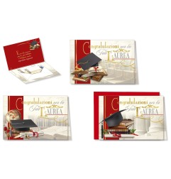 Cromo biglietti portasoldi Laurea, 12 pezzi in 4 soggetti – LA8926