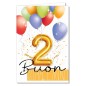 Cromo biglietti d'auguri Buon Compleanno 2 anni palloncino, 6 pezzi – NU8059