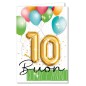 Cromo biglietti d'auguri Buon Compleanno 10 anni palloncini, 6 pezzi – NU8067 Cromo biglietti d'auguri Buon Compleanno 10 anni palloncini, 6 pezzi – NU8067