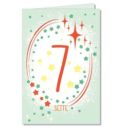 Cromo biglietti d'auguri Numero 7, stelline, 6 pezzi – NU8326