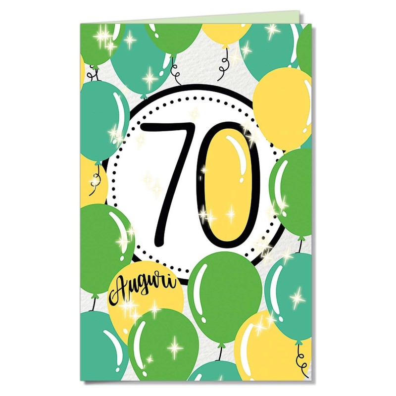 Cromo biglietti d'auguri Numeri e palloncini 70, 6 pezzi – NU8665 Cromo biglietti d'auguri Numeri e palloncini 70, 6 pezzi – NU8665