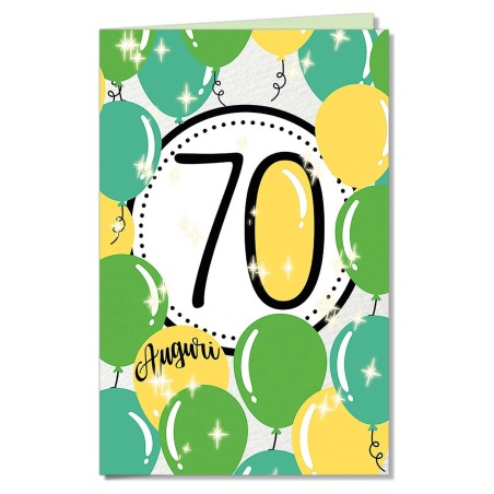 Cromo biglietti d'auguri Numeri e palloncini 70, 6 pezzi – NU8665