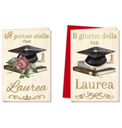 Cromo biglietti d'auguri Laurea, 12 pezzi in 2 soggetti – LA8931