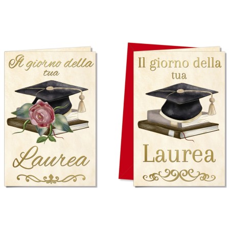 Cromo biglietti d'auguri Laurea, 12 pezzi in 2 soggetti – LA8931