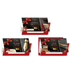 Cromo biglietti portasoldi Laurea elegante, 12 pezzi in 3 soggetti – LA8932