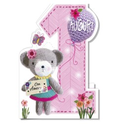 Cromo biglietti d'auguri Numero 1 bambina, 6 pezzi – NU9011