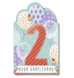 Cromo biglietti d'auguri Numero 2, 6 pezzi – NU9017