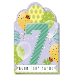 Cromo biglietti d'auguri Numero 7, 6 pezzi – NU9022