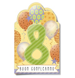 Cromo biglietti d'auguri Numero 8, 6 pezzi – NU9023