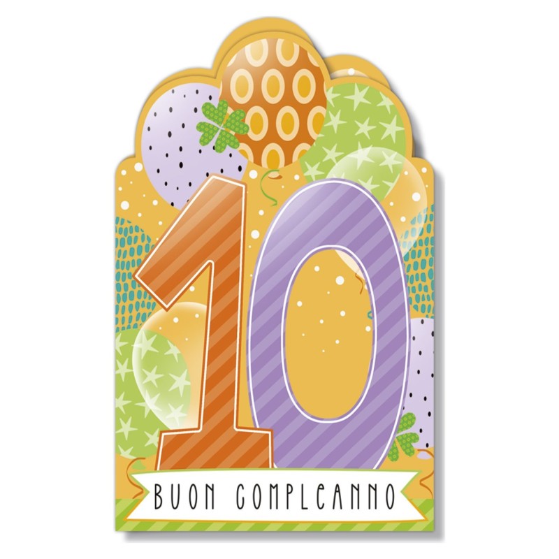 Cromo biglietti d'auguri Numero 10, 6 pezzi – NU9025 Cromo biglietti d'auguri Numero 10, 6 pezzi – NU9025