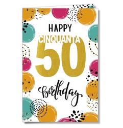Cromo biglietti d'auguri Numeri 50, 6 pezzi – NU9029