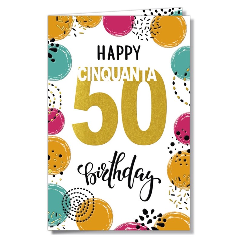 Cromo biglietti d'auguri Numeri 50, 6 pezzi – NU9029 Cromo biglietti d'auguri Numeri 50, 6 pezzi – NU9029