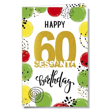 Cromo biglietti d'auguri Numeri 60, 6 pezzi – NU9030