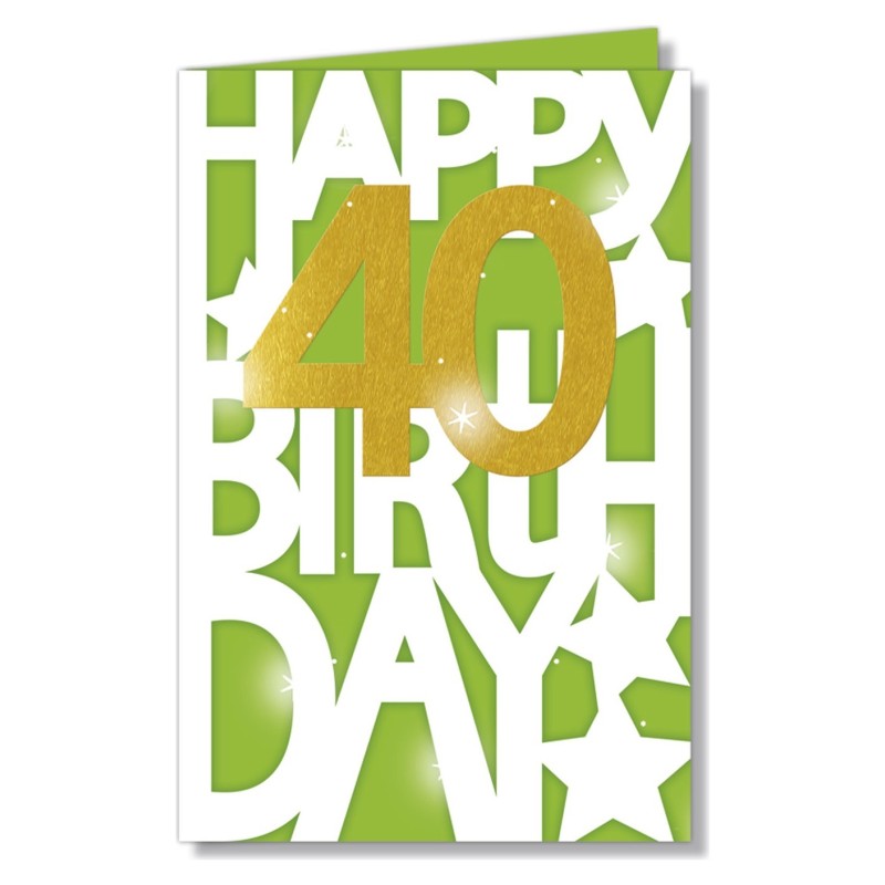 Cromo biglietti d'auguri Numero 40, 6 pezzi – NU9041 Cromo biglietti d'auguri Numero 40, 6 pezzi – NU9041