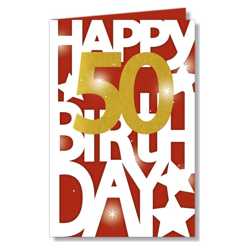 Cromo biglietti d'auguri Numero 50, 6 pezzi – NU9042 Cromo biglietti d'auguri Numero 50, 6 pezzi – NU9042