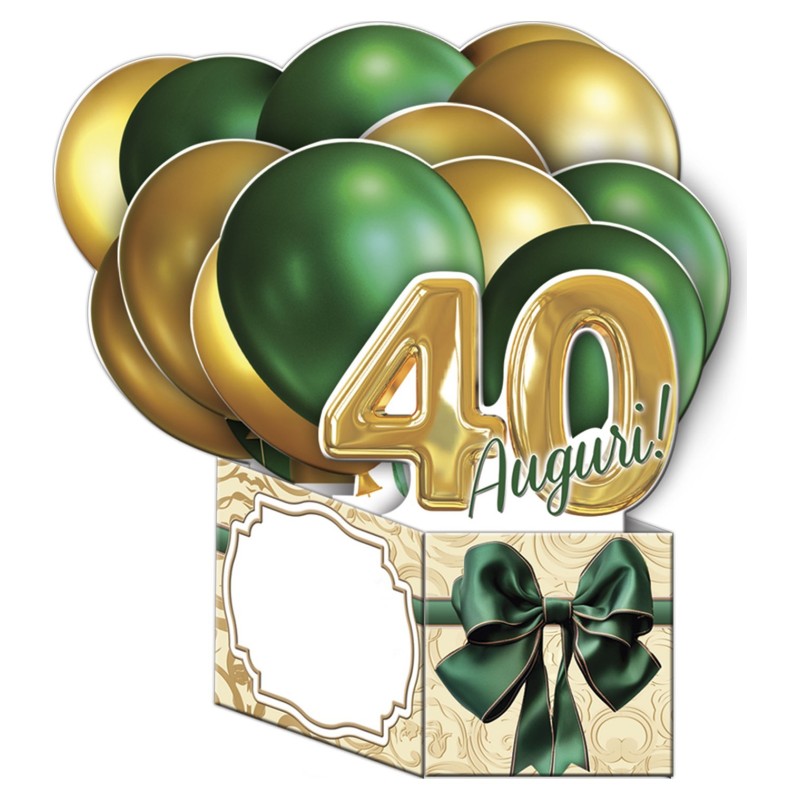 Cromo biglietti d'auguri Super Pop Up 40, 6 pezzi – NU9147 Cromo biglietti d'auguri Super Pop Up 40, 6 pezzi – NU9147