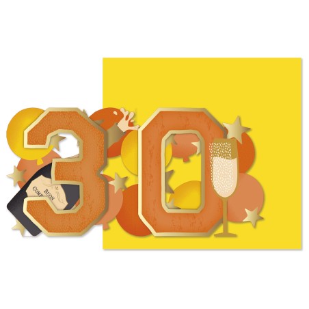 Cromo biglietto d'auguri pop up 3D Pop It Up 30, busta gialla 17x23 cm – UP10026