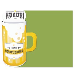 Cromo biglietto d'auguri pop up 3D Pop It Up Birra, busta verde 17x23 cm – UP10020