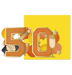 Cromo biglietto d'auguri pop up 3D Pop It Up 50, busta gialla 17x23 cm – UP10024
