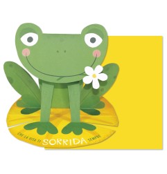 Cromo biglietto d'auguri pop up 3D Pop It Up Rana, busta gialla 19x19 cm – UP10036