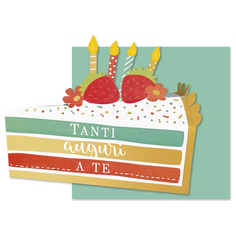 Cromo biglietto d'auguri pop up 3D Pop It Up torta, busta verde acqua 19x19 cm – UP10019 Cromo biglietto d'auguri pop up 3D Pop It Up torta, busta verde acqua 19x19 cm – UP10019