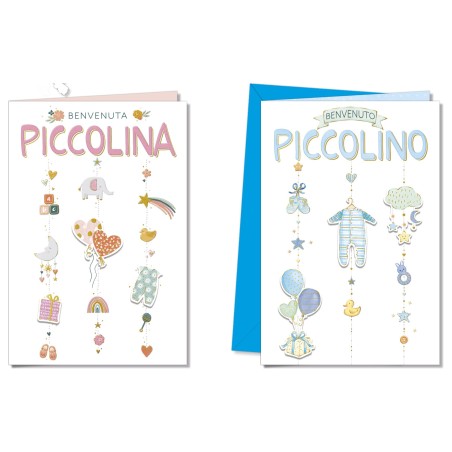 Cromo biglietti d'auguri Nascita, 12 pezzi in 2 soggetti – NA9920