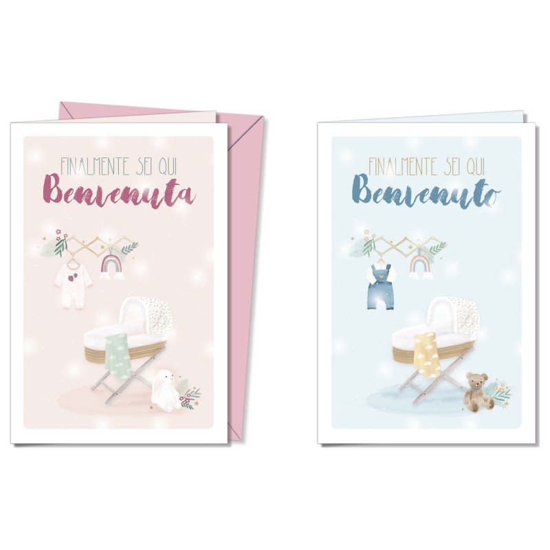 Cromo biglietti d'auguri Nascita, 12 pezzi in 2 soggetti – NA8939 Cromo biglietti d'auguri Nascita, 12 pezzi in 2 soggetti – NA8939