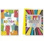 Cromo biglietti d'auguri Compleanno generico, pacchi regalo e raggi colorati, 12 pezzi in 2 soggetti – BC9965 Cromo biglietti d'auguri Compleanno generico, pacchi regalo e raggi colorati, 12 pezzi in 2 soggetti – BC9965