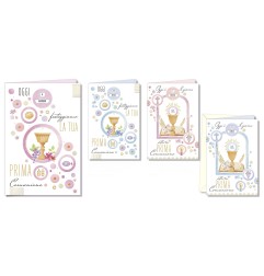 Cromo biglietti d'auguri Comunione, 12 pezzi in 4 soggetti – CO9779