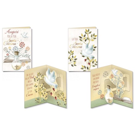 Cromo biglietti d'auguri Cresima Pop Up, 12 pezzi in 2 soggetti – CR9795