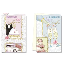 Cromo biglietti d'auguri Nozze, 12 pezzi in 2 soggetti – NO9905