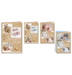 Cromo biglietti d'auguri Nascita 4 soggetti, 12 pezzi – NA8938