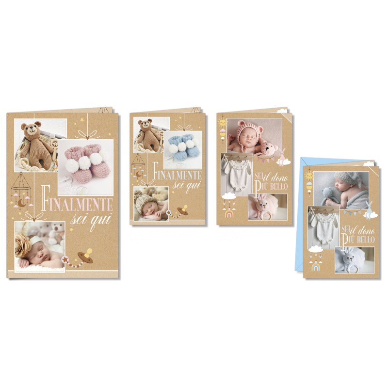 Cromo biglietti d'auguri Nascita 4 soggetti, 12 pezzi – NA8938 Cromo biglietti d'auguri Nascita 4 soggetti, 12 pezzi – NA8938