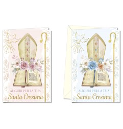 Cromo biglietti d'auguri Cresima, 12 pezzi in 2 soggetti – CR8918