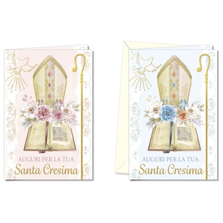 Cromo biglietti d'auguri Cresima, 12 pezzi in 2 soggetti – CR8918