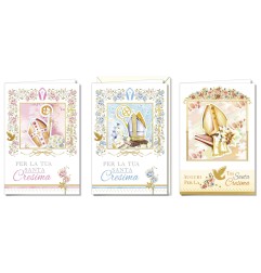 Cromo biglietti d'auguri Cresima, 12 pezzi in 3 soggetti – CR9798