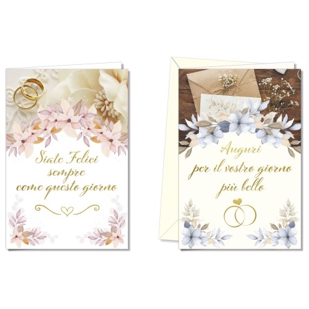 Cromo biglietti d'auguri Nozze, 12 pezzi in 2 soggetti – NO8962