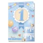 Cromo biglietti d'auguri Numero 1 azzurro, torta, orsetti e palloncini, 6 pezzi – NU10058 Cromo biglietti d'auguri Numero 1 azzurro, torta, orsetti e palloncini, 6 pezzi – NU10058