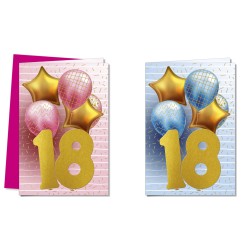 Cromo biglietti d'auguri 18 anni, 12 pezzi in 2 soggetti – NU9842