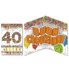 Cromo biglietti d'auguri Pop Up 40, 6 pezzi – NU9851